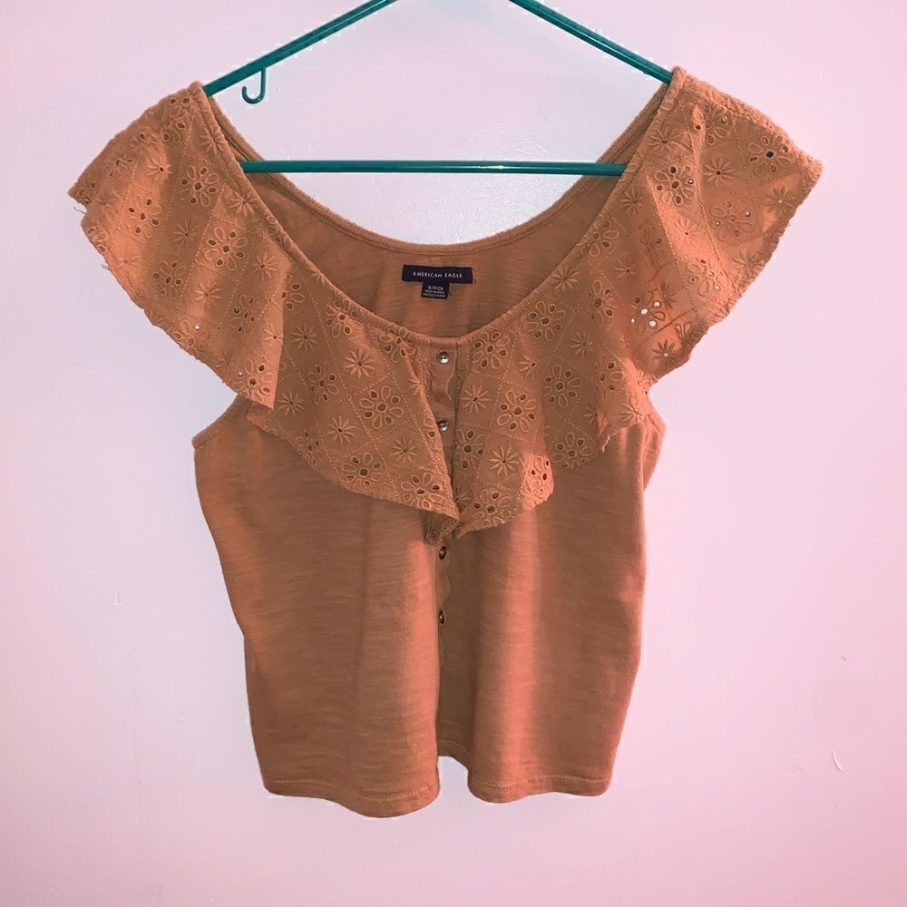 American Eagle Sleeveless Top Tan